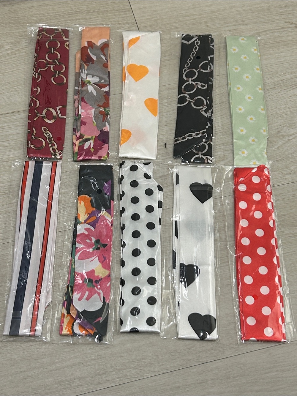 Purse Satin Scarf Set of 10 #17–Various Patterns and Colors